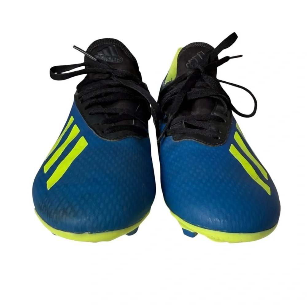 Adidas X 18.3 FG Soccer Cleats Men’s 5 Blue Black Yellow Striped Athletic Shoes